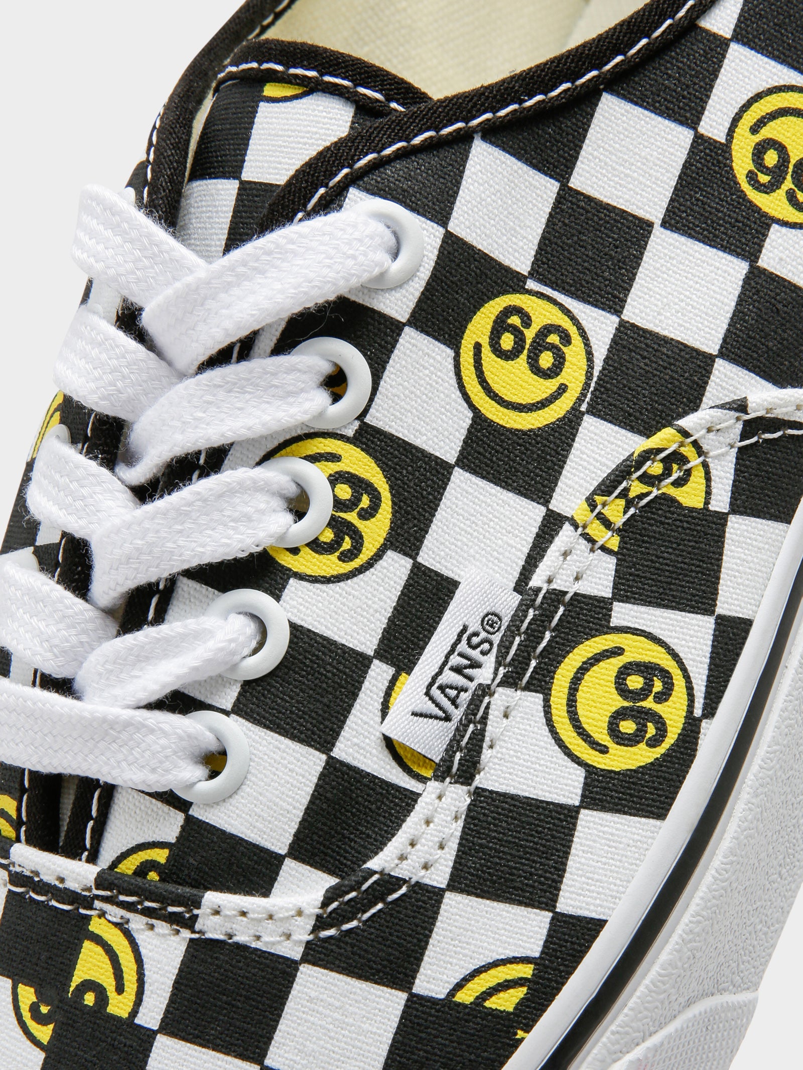 Unisex Authentic Smiley Sneakers in Black & White