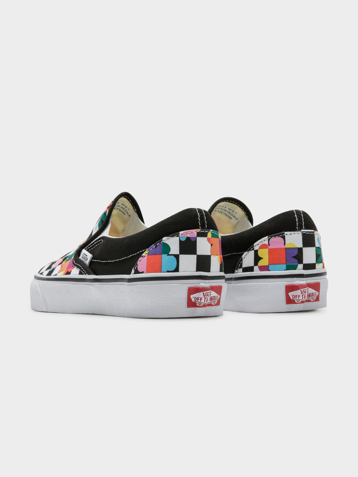 Unisex Classic Slip On sneakers in Floral Checkerboard