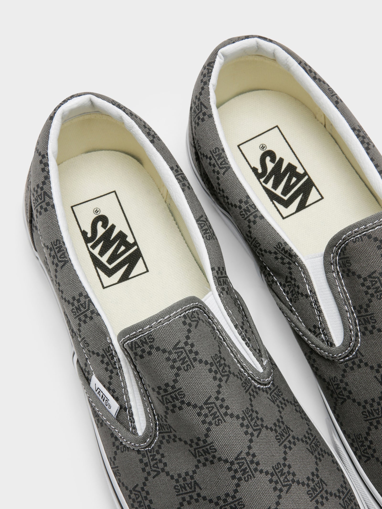 Unisex Classic Slip On Sneakers in Black Monogram