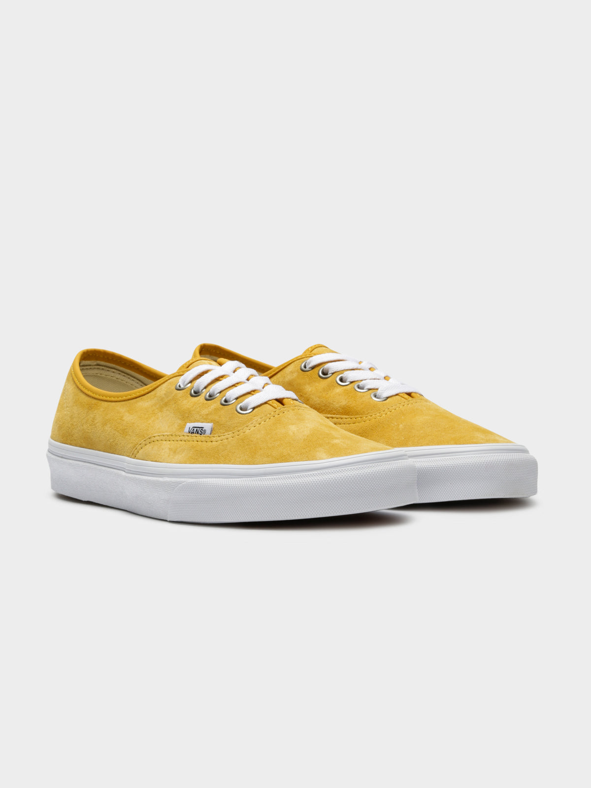 Unisex Authentic Pig Suede Sneakers in Yellow &amp; White