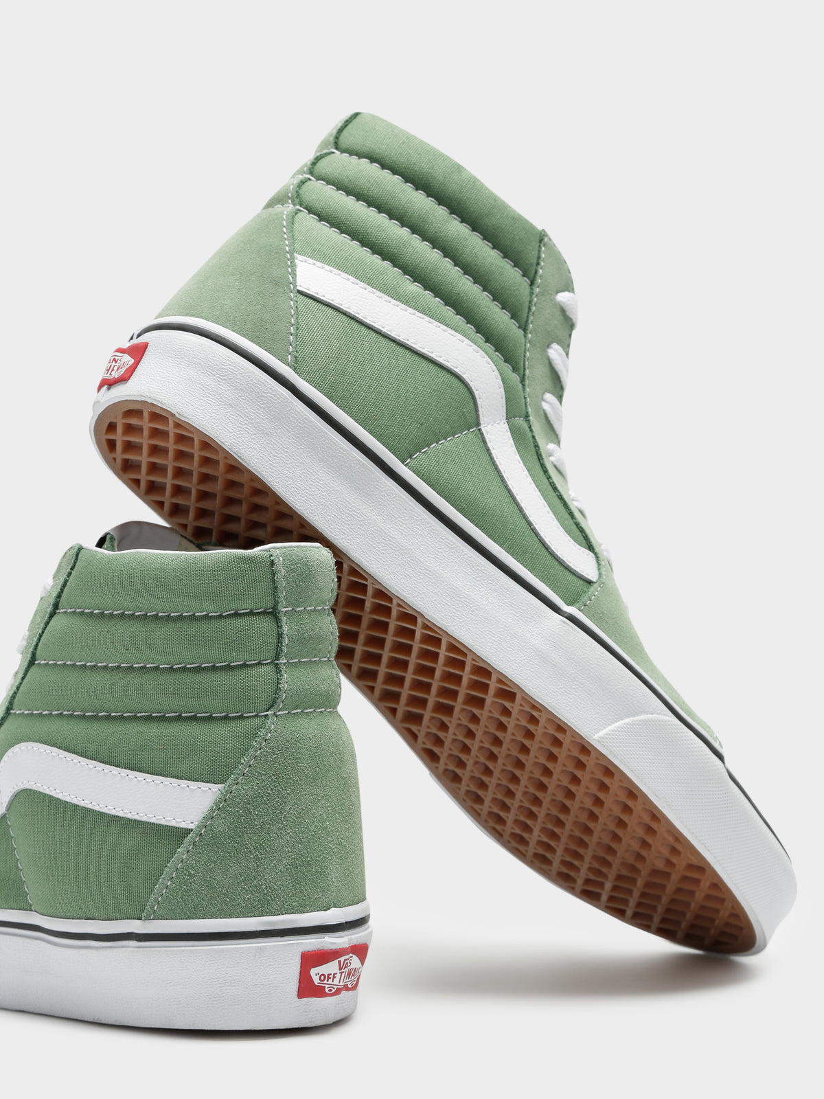 Unisex SK8 Hi Sneakers in Shale Green &amp; White