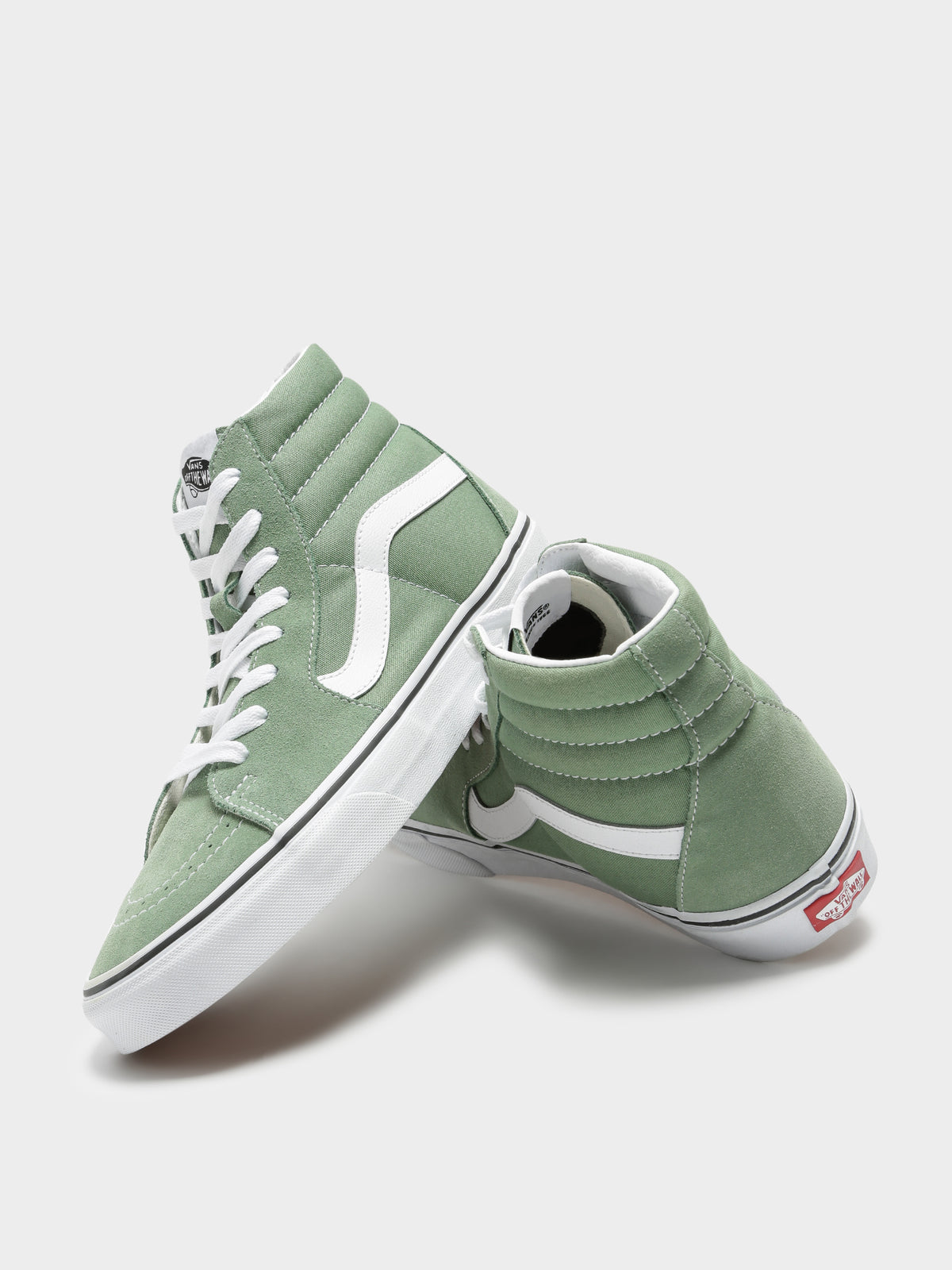 Unisex SK8 Hi Sneakers in Shale Green &amp; White