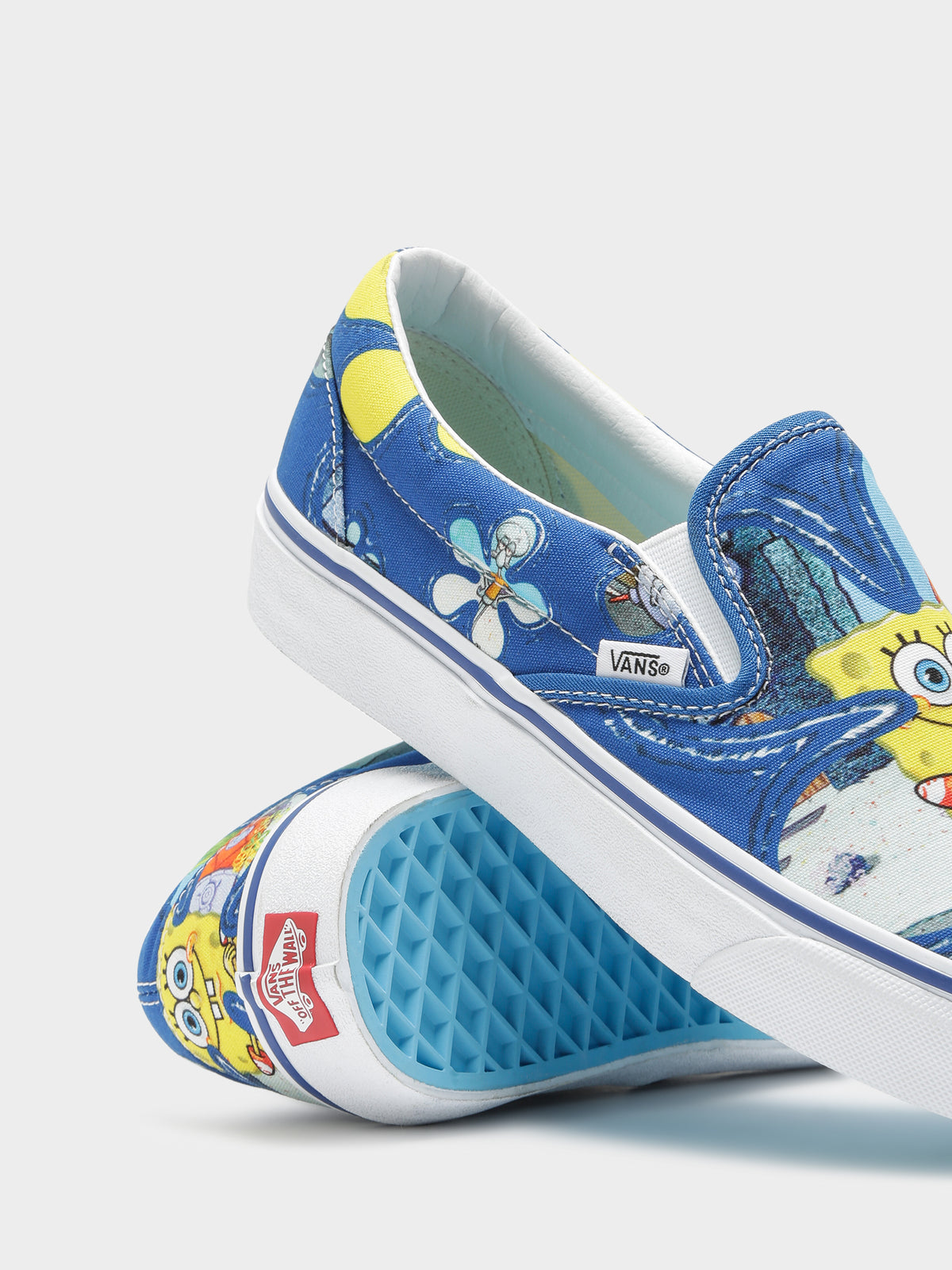 Unisex Classic Slip-On SpongeBob Sneakers in Blue