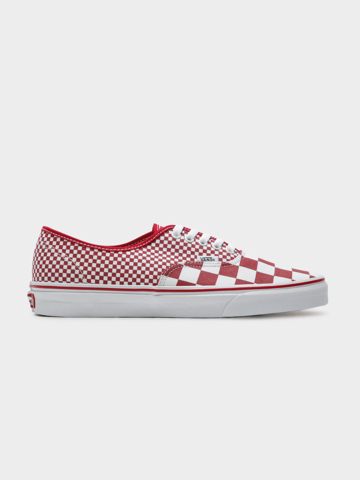 Mens Authentic Mix Checker Sneakers in Chill Pepper Red &amp; True White