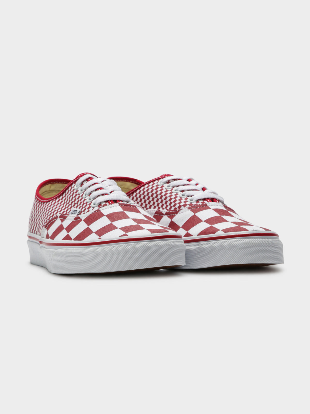 Mens Authentic Mix Checker Sneakers in Chill Pepper Red &amp; True White