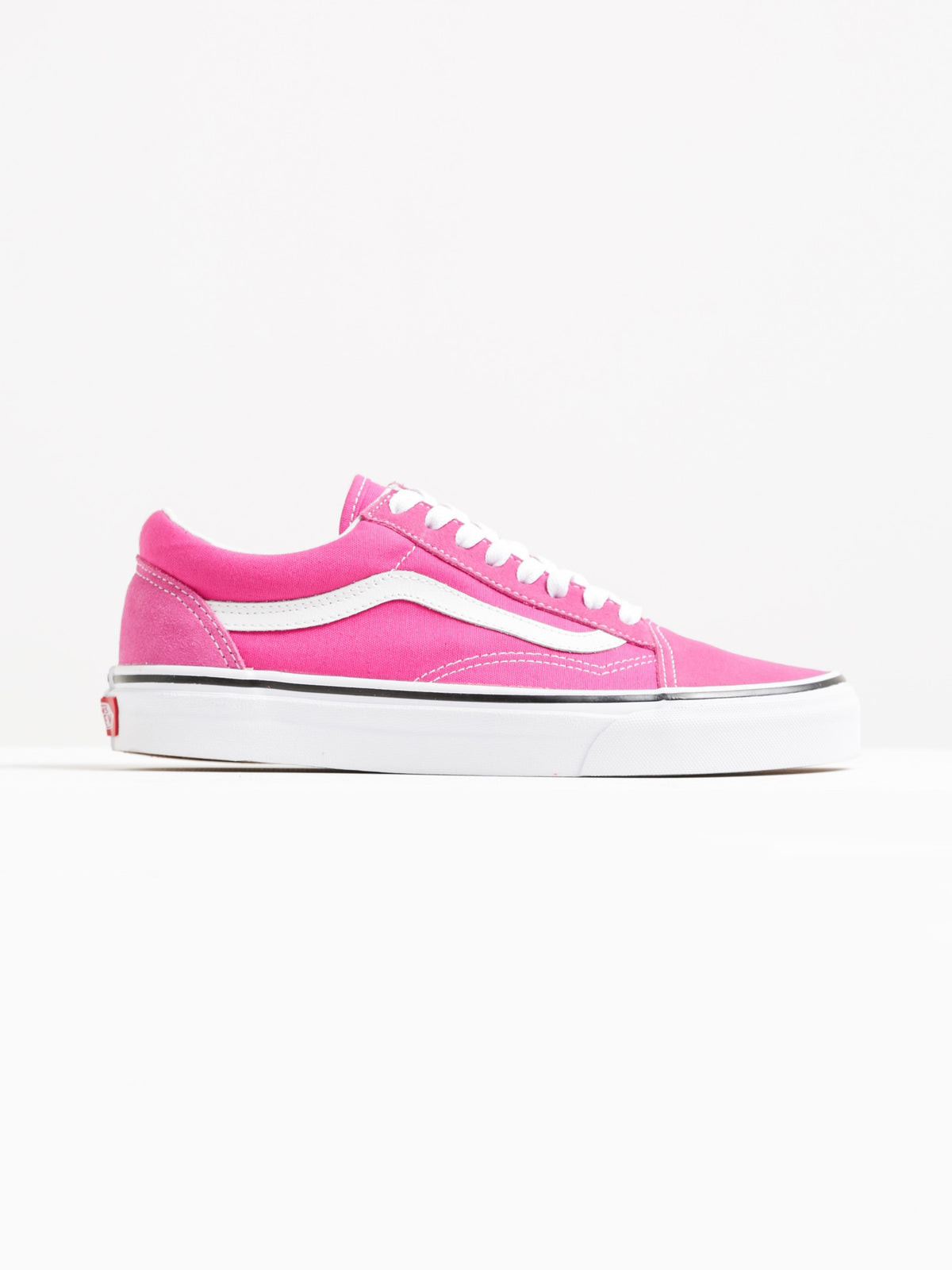 Womens Old Skool Sneakers in Bright Pink Suede &amp; Canvas