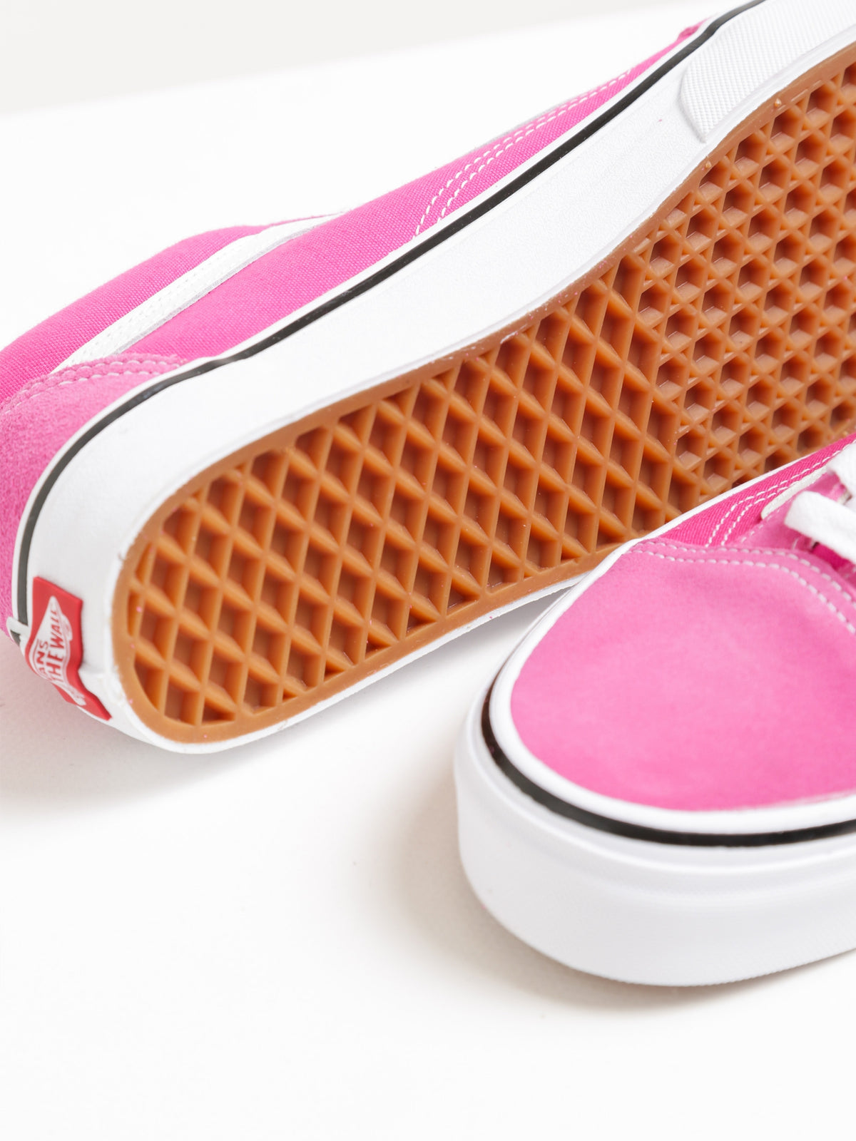 Womens Old Skool Sneakers in Bright Pink Suede &amp; Canvas