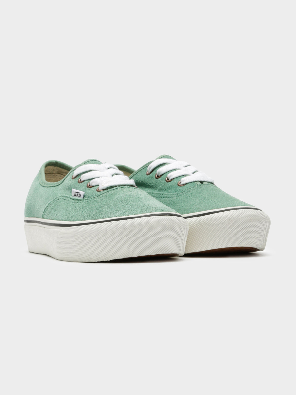 Unisex Authentic Platform Suede Sneakers in Green &amp; White