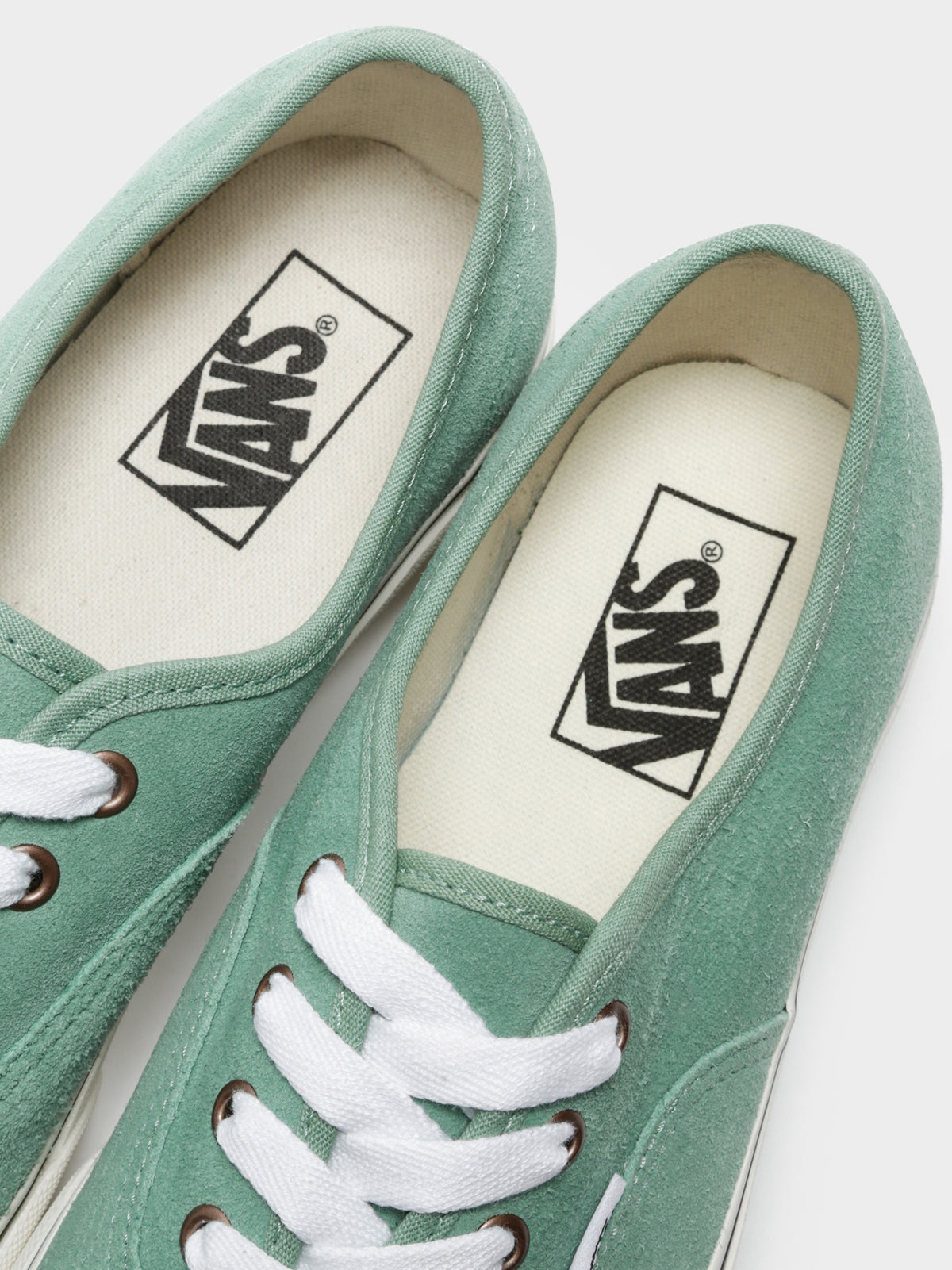 Unisex Authentic Platform Suede Sneakers in Green &amp; White