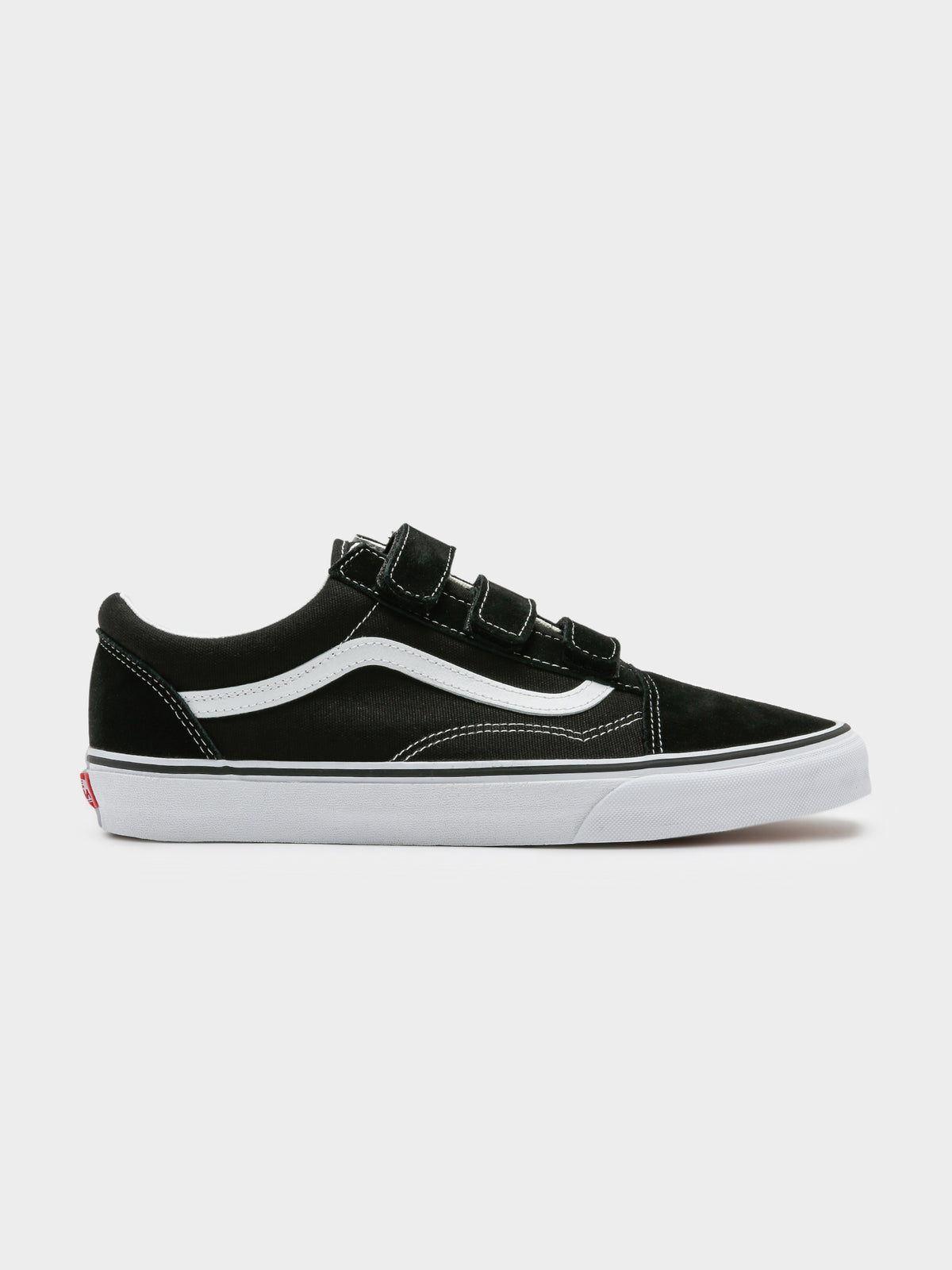 Vans Unisex Old Skool Velcro Canvas Sneakers | Black/White
