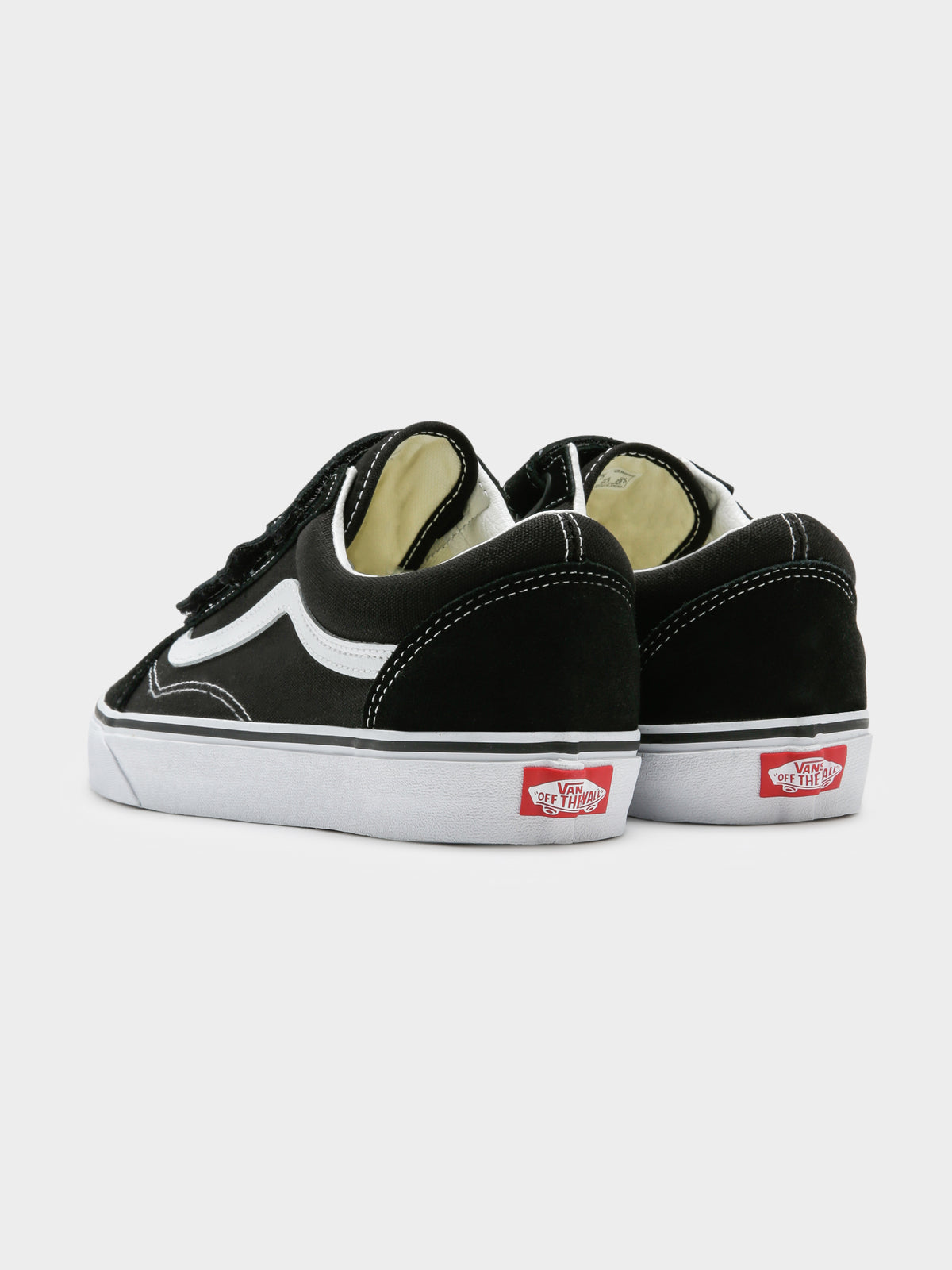Vans Unisex Old Skool Velcro Canvas Sneakers | Black/White
