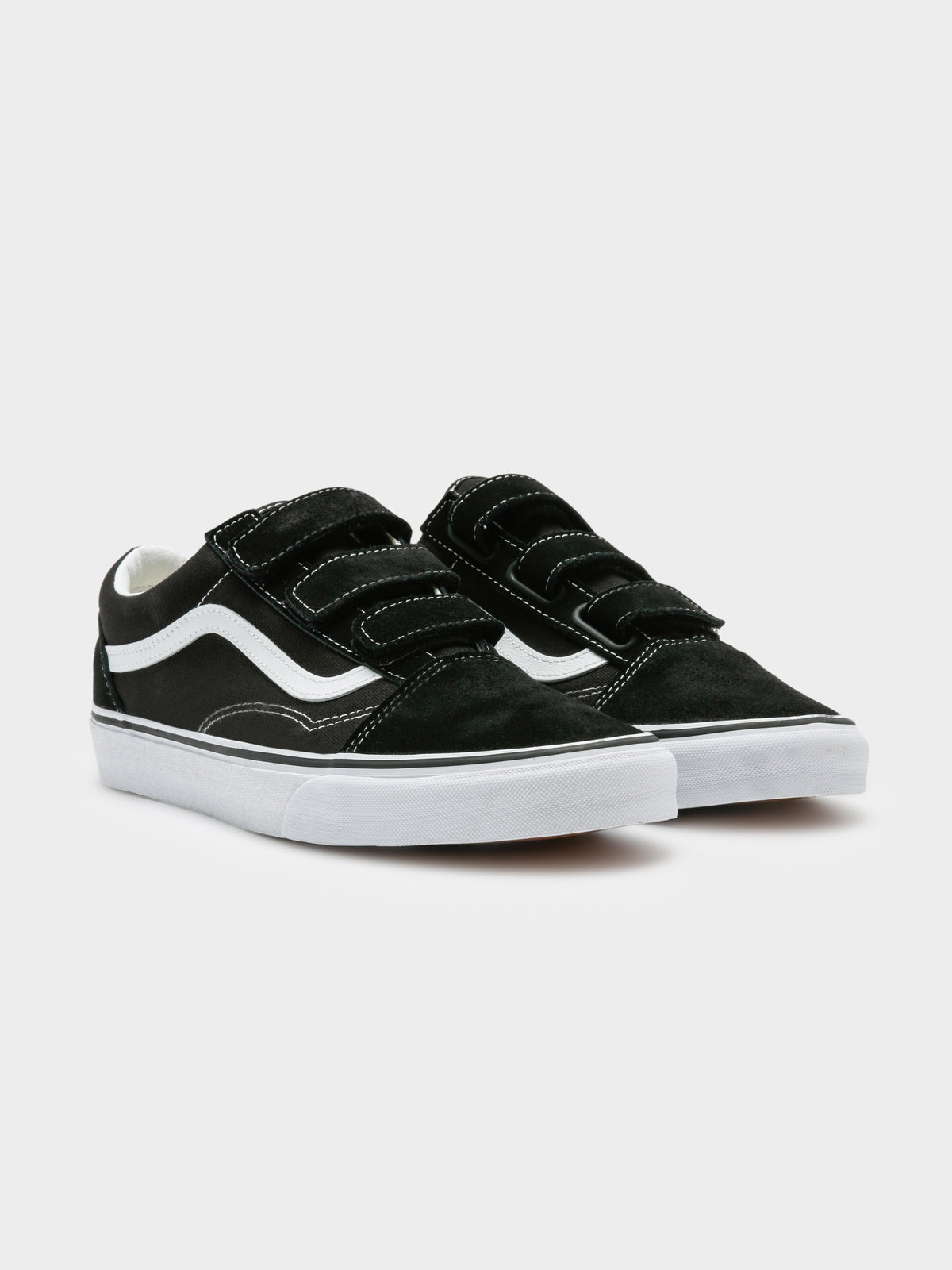 Vans Unisex Old Skool Velcro Canvas Sneakers | Black/White