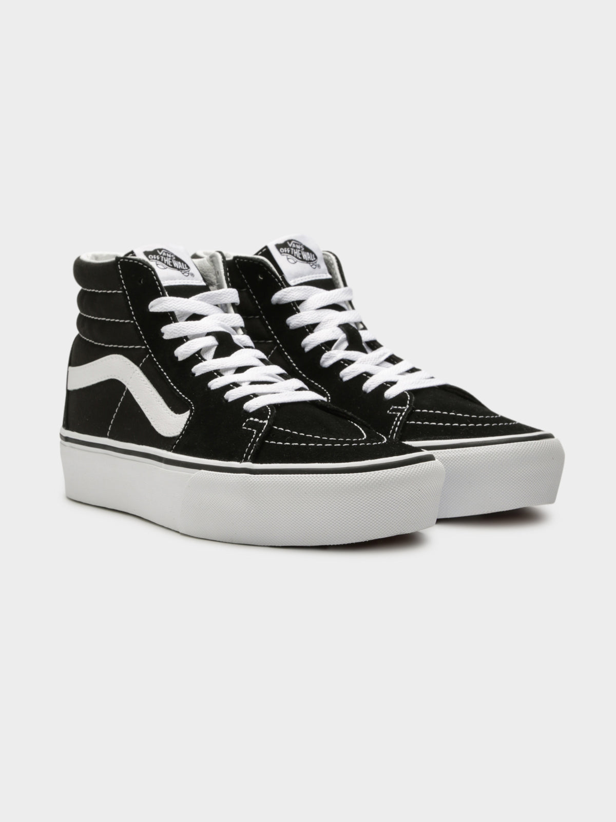 Unisex SK8 Hi-Rise Platform Sneakers in Black and White