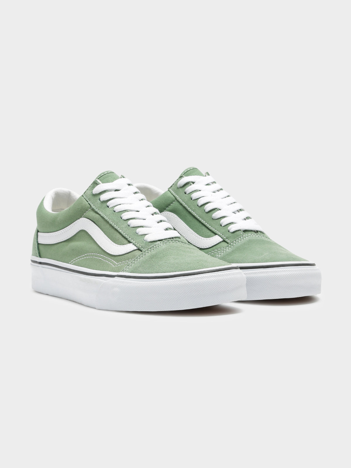 Unisex Old Skool Sneakers in Shale Green &amp; White
