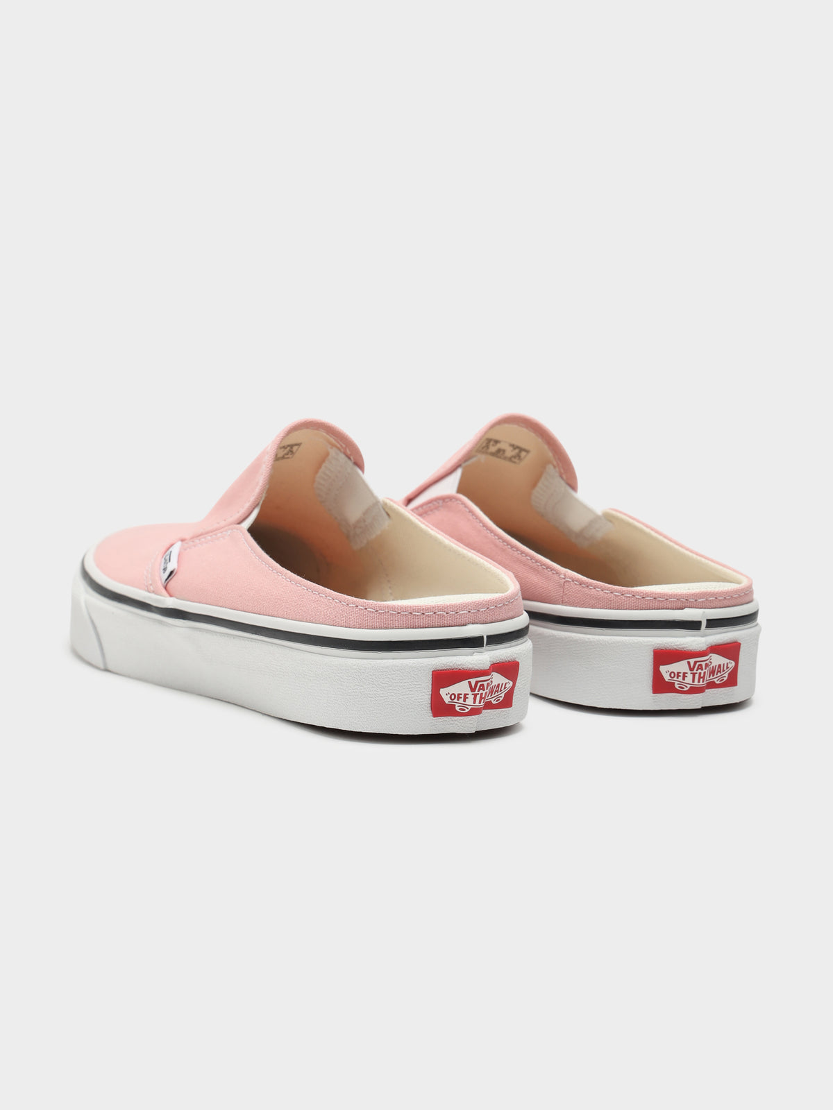 Unisex Mule Canvas Slip On in Pink &amp; White
