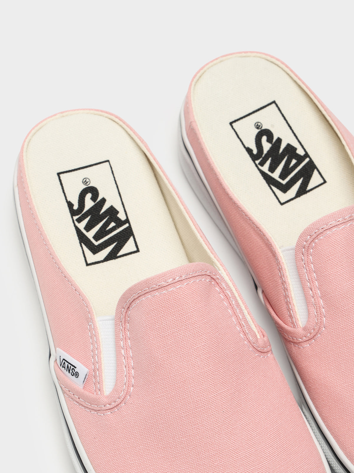 Unisex Mule Canvas Slip On in Pink &amp; White