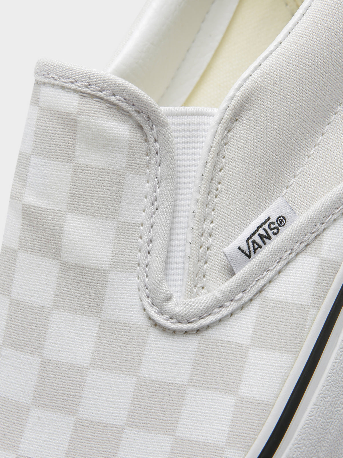 Unisex Classic Slip-On Color Therapy Sneakers in Cream Checkerboard