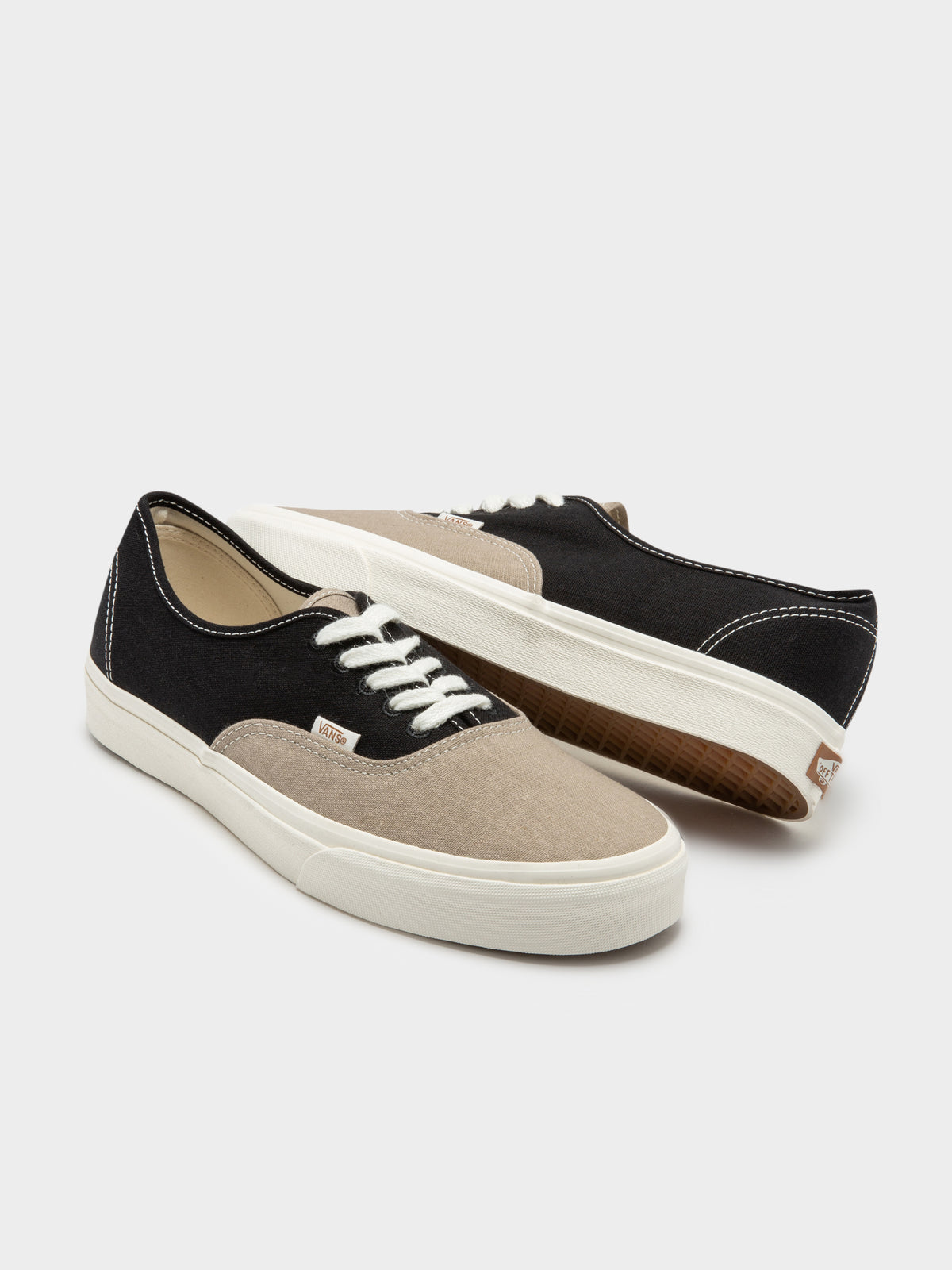 Unisex Authentic Eco Theory Sneakers in Black &amp; Beige