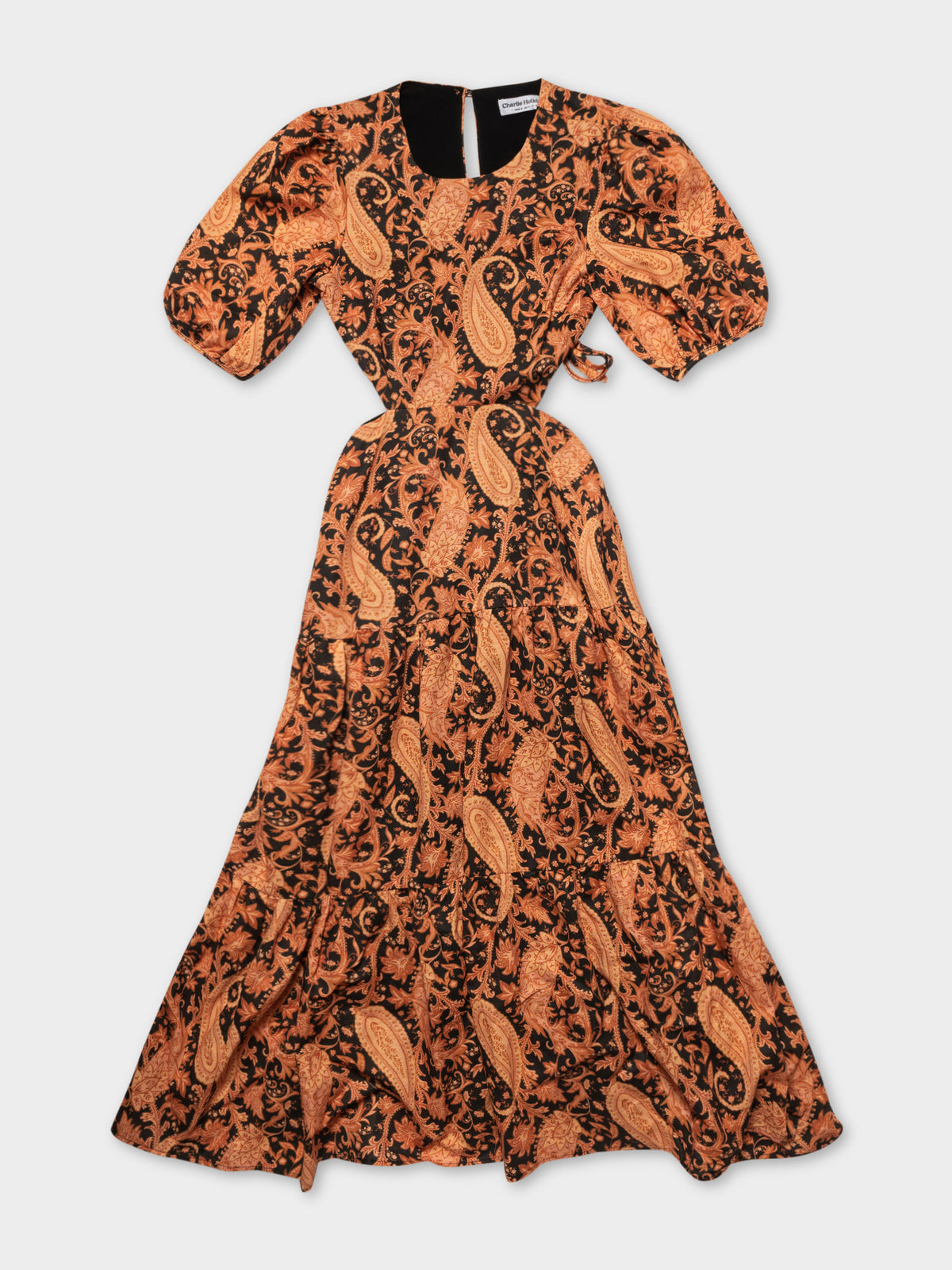 Flores Midi Dress in Burnt Paisley Print