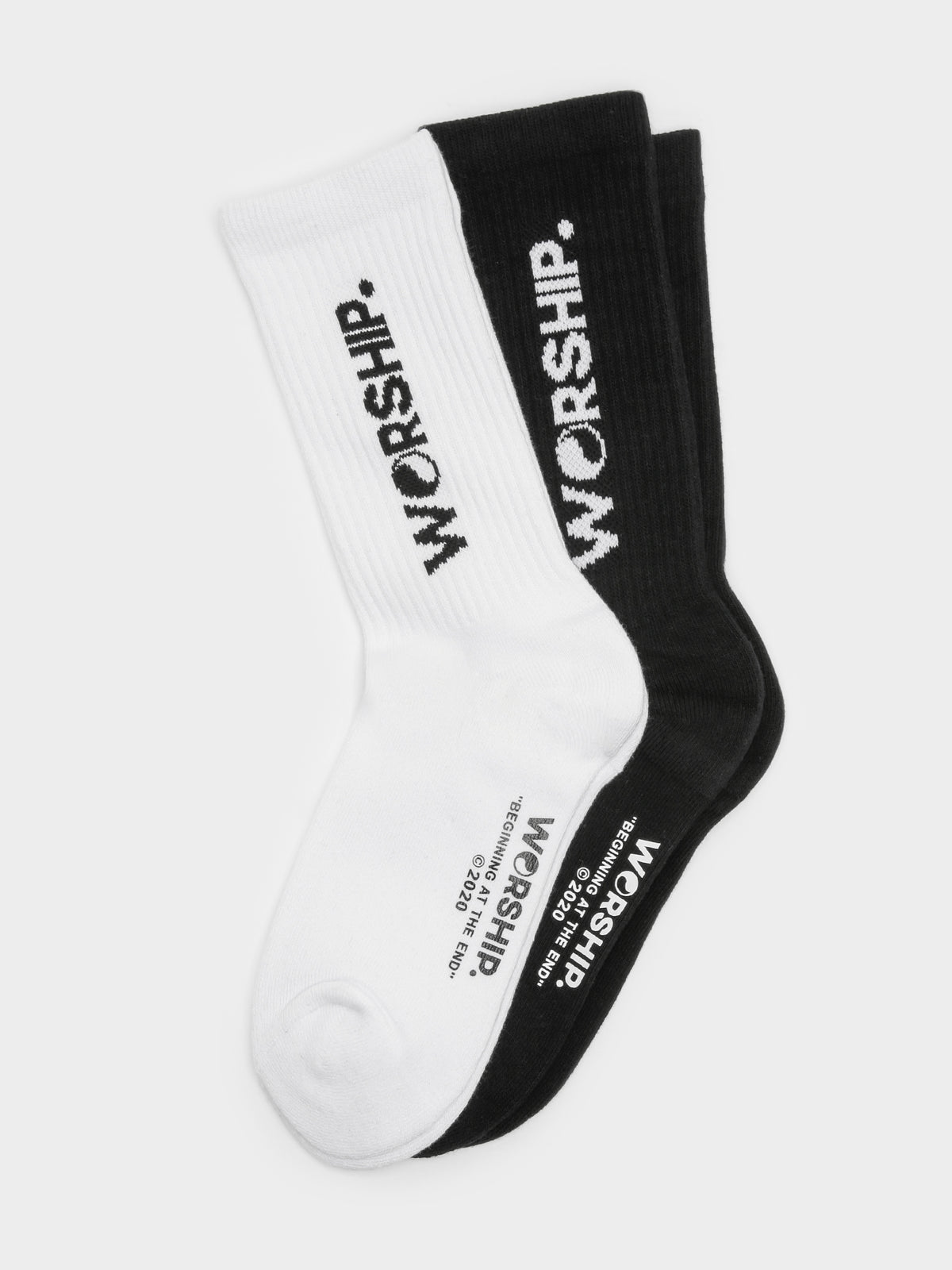 2 Pairs of Core Socks in Black &amp; White