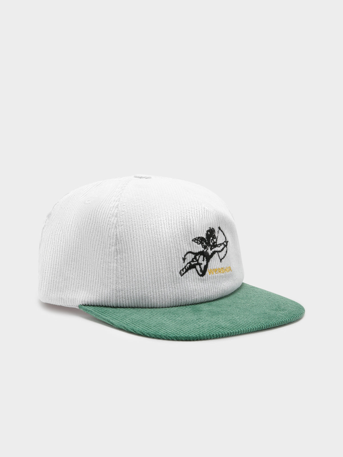 Cherub Cord Hat in White &amp; Green