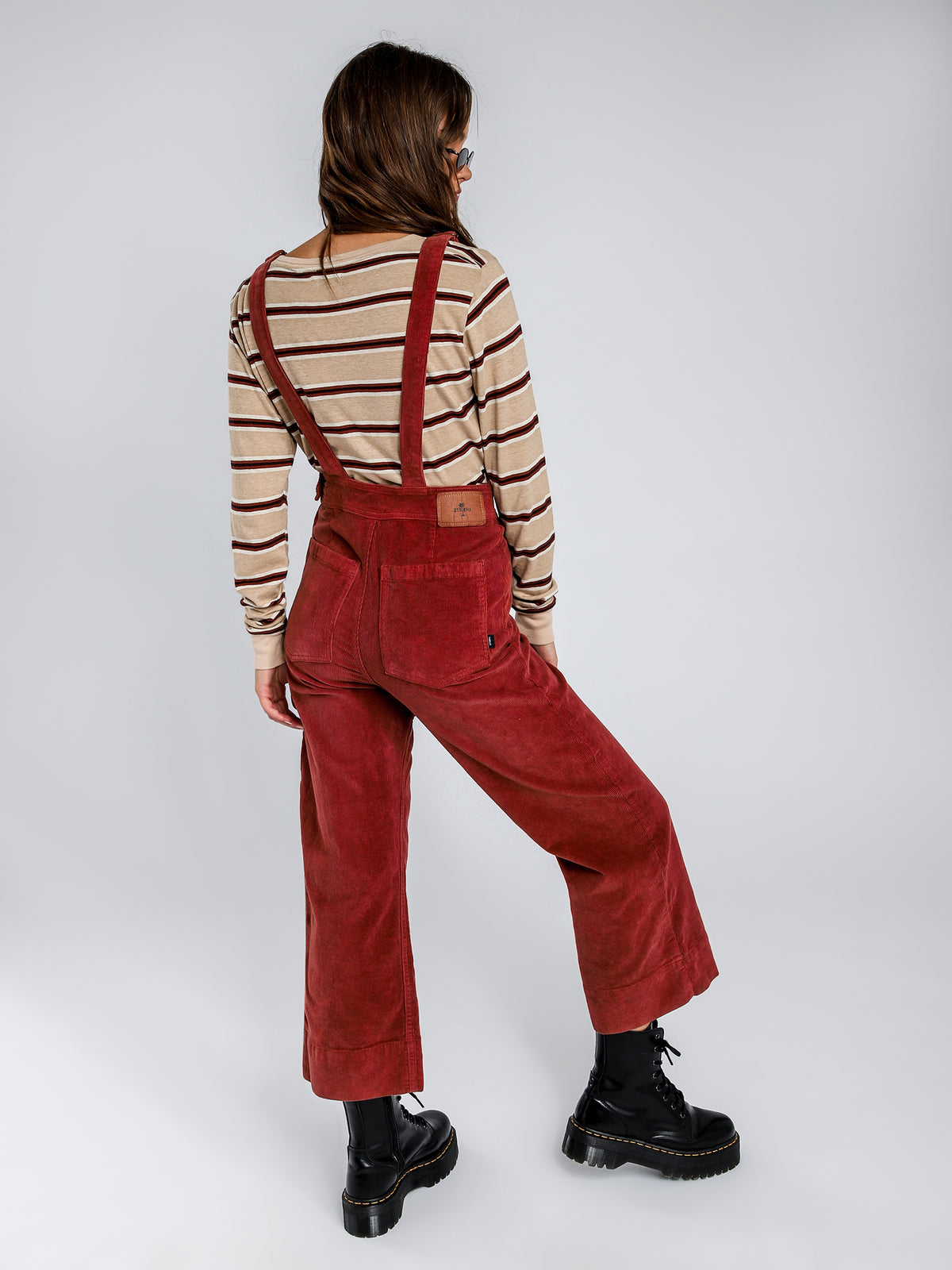 Belle Overalls in Blood Red Corduroy