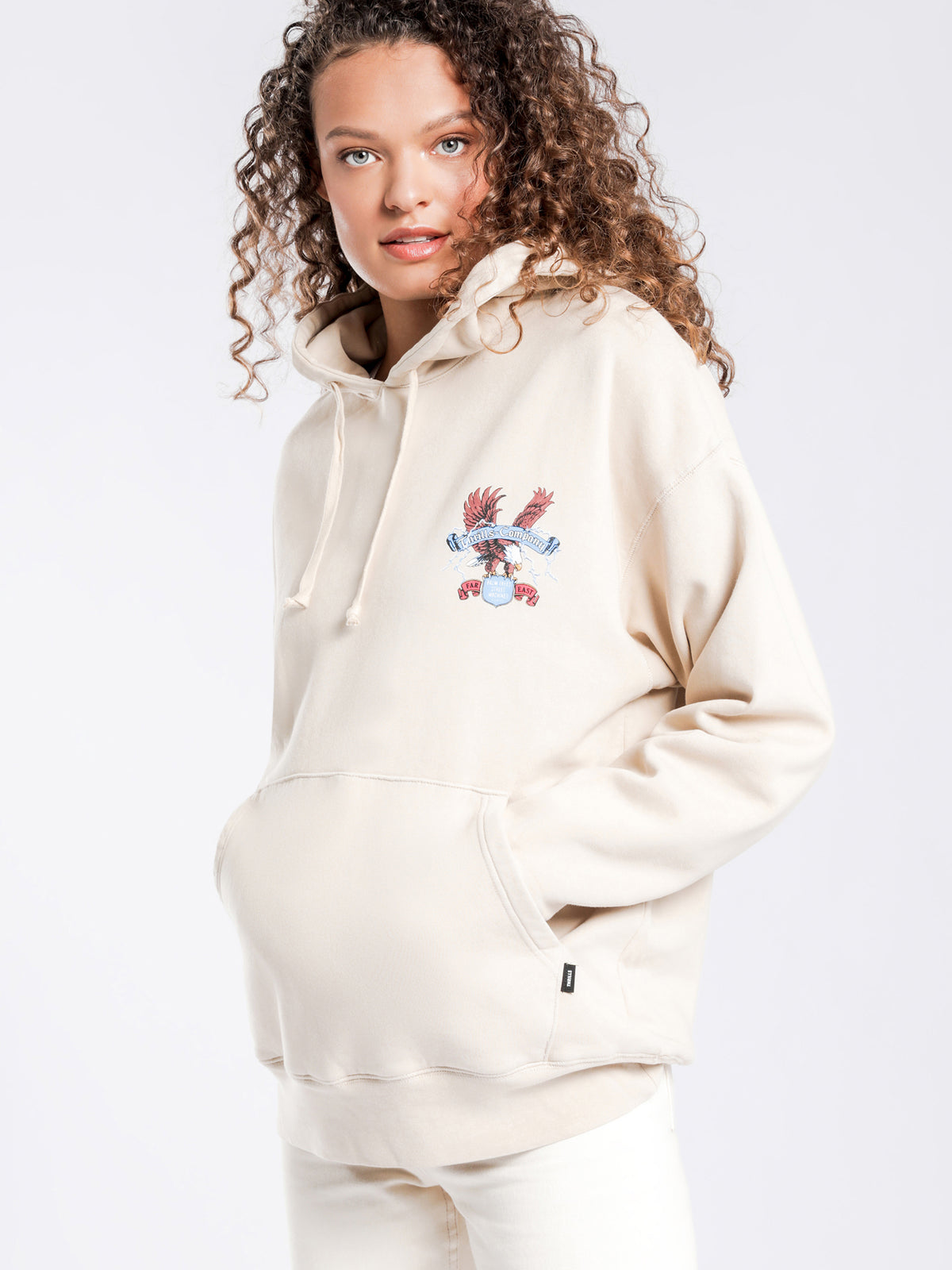 Electric Eagle Slouch Hoodie in Thrift White