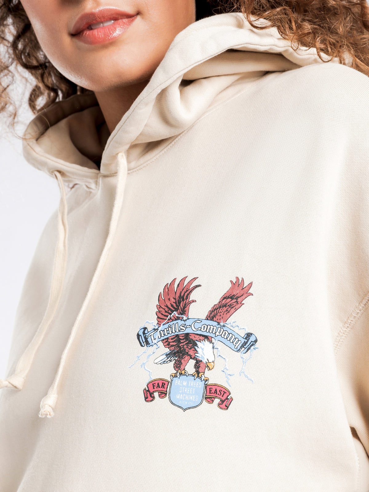 Electric Eagle Slouch Hoodie in Thrift White