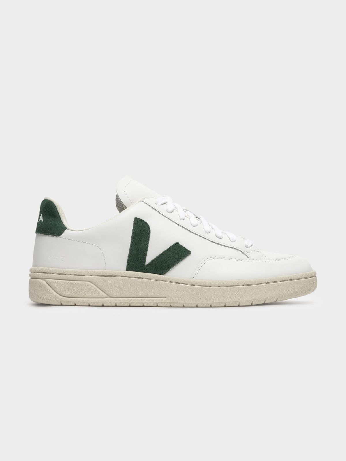 Mens V-12 Leather Sneaker in White &amp; Green