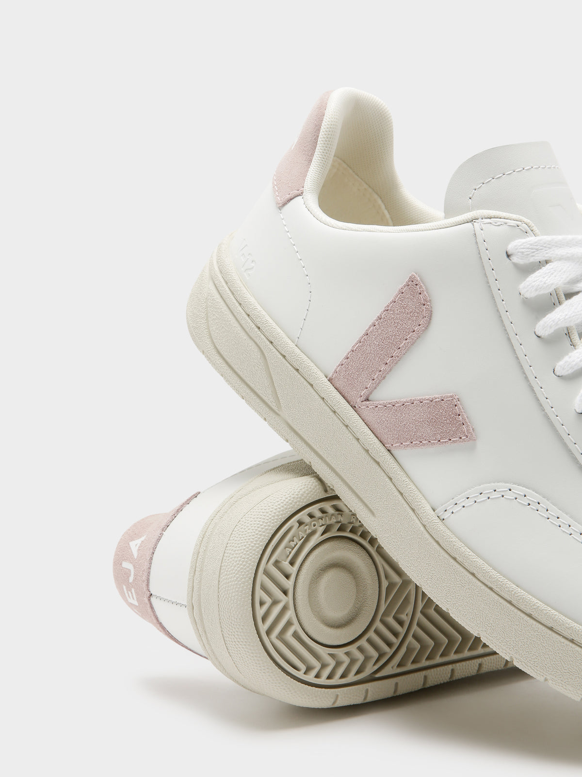 Womens V-12 Leather Sneaker in White &amp; Pink