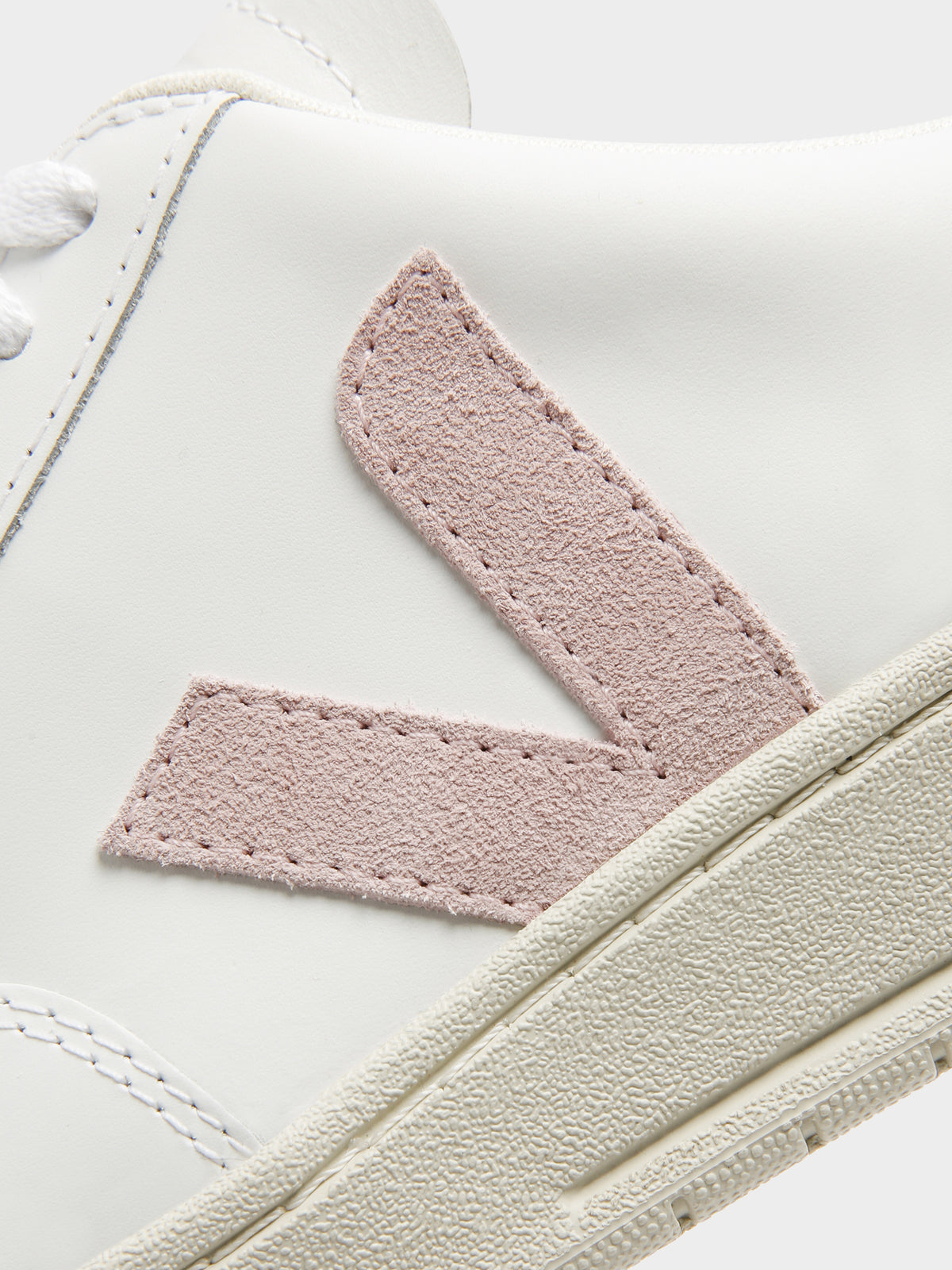 Womens V-12 Leather Sneaker in White &amp; Pink