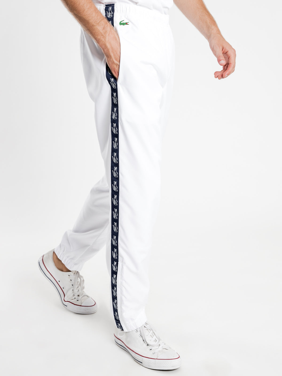 Side Taping Logo Track Pants in White