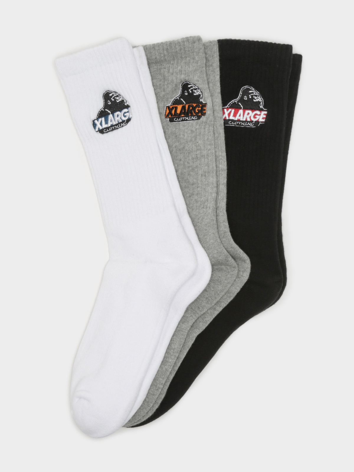 3 Pairs of Slanted Logo Socks in Multi