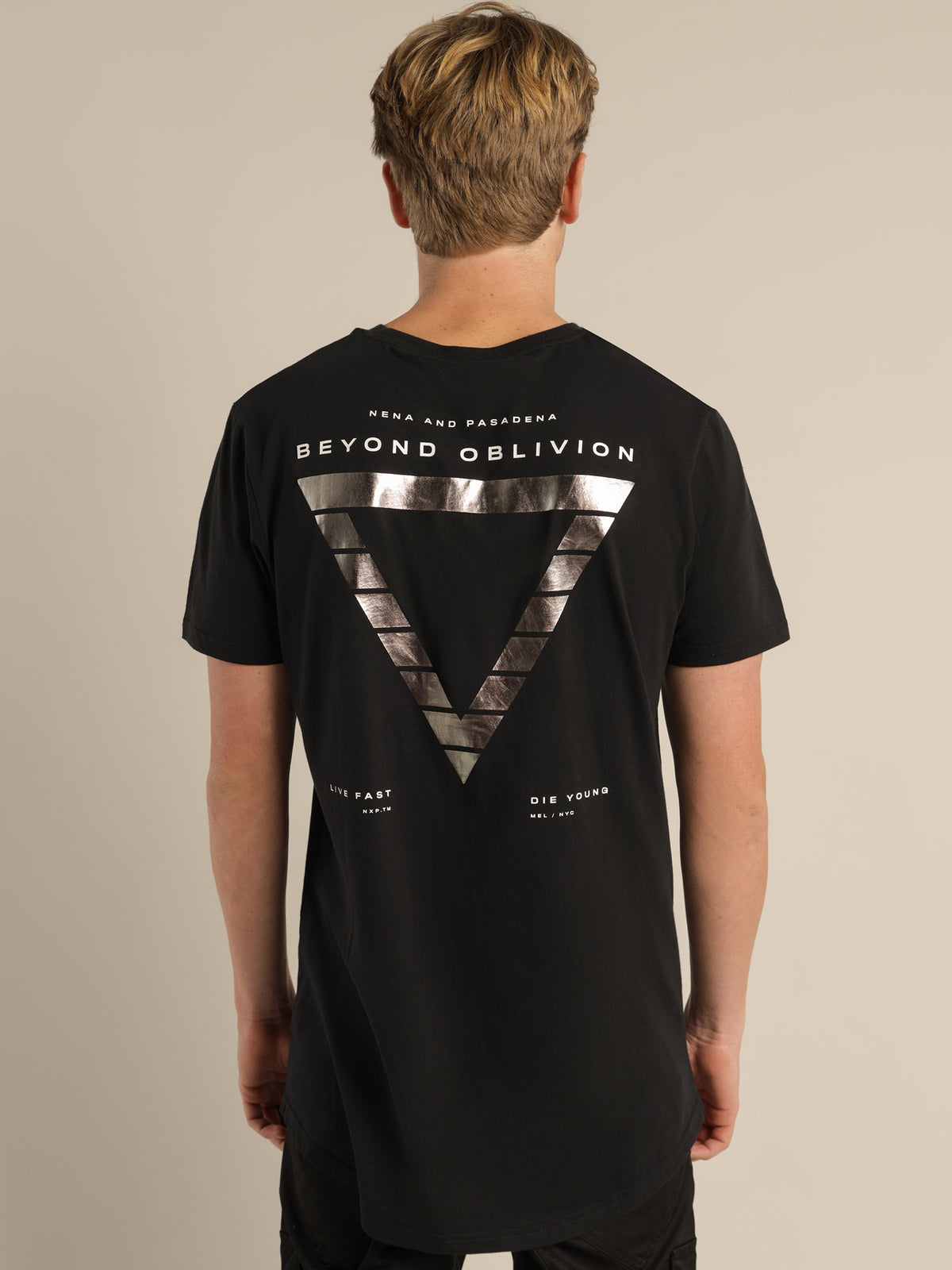 Oblivion Cape Back T-Shirt in Black