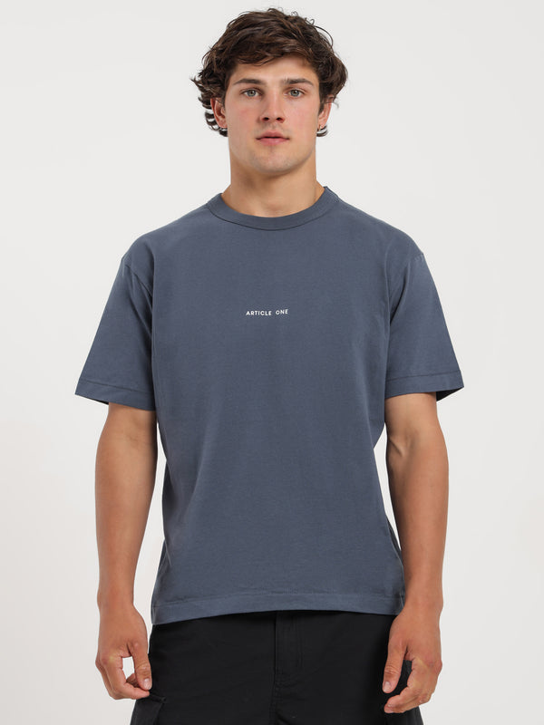 Minimal Logo T-Shirt in Mineral Blue - Glue Store