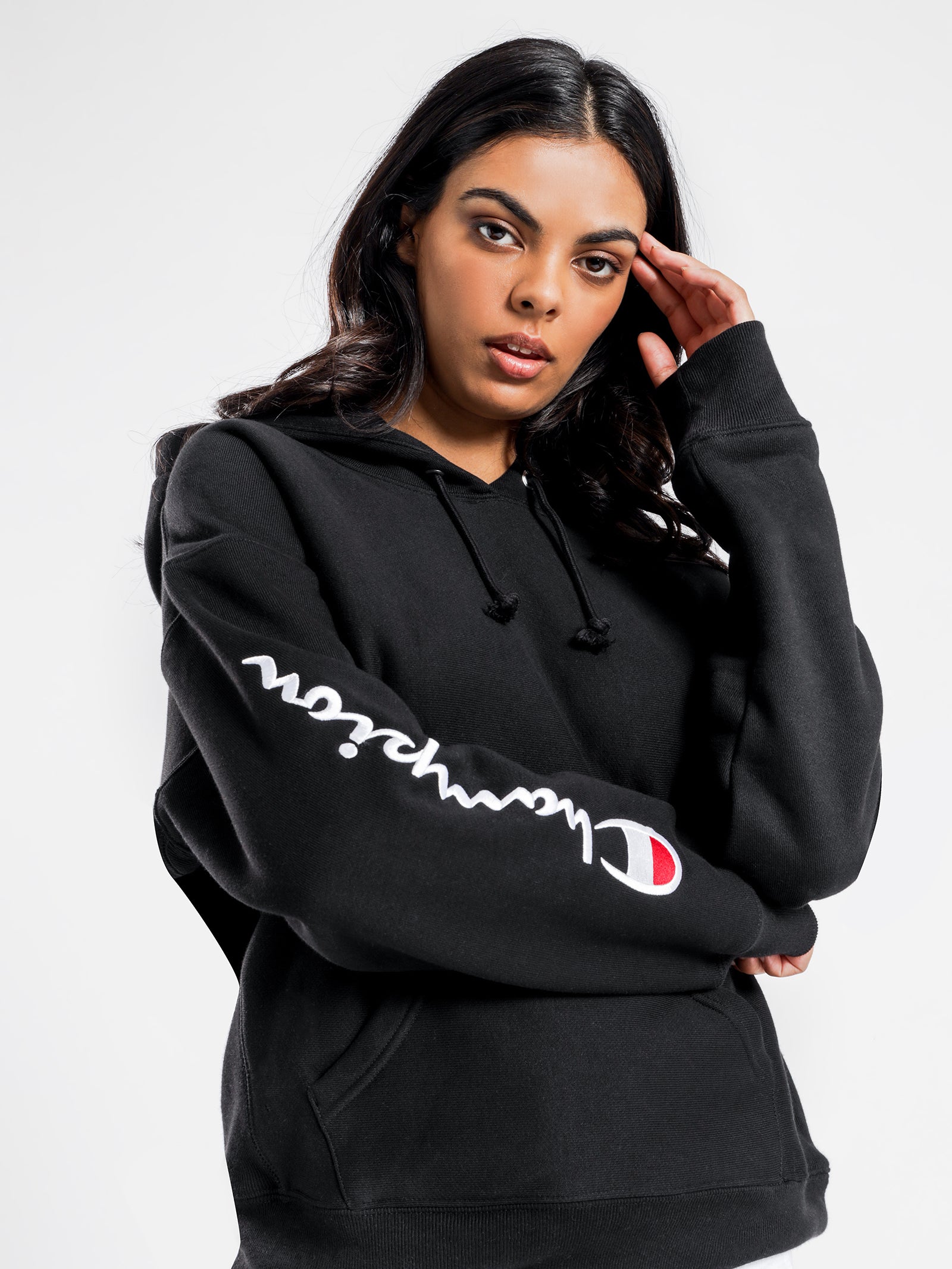 Reverse Weave Script Hoodie