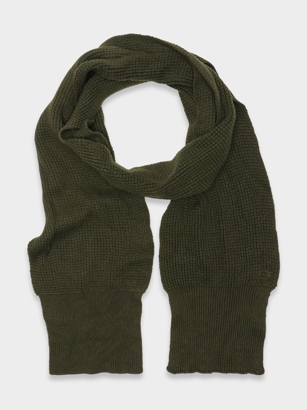 Waffle Scarf in Military Green