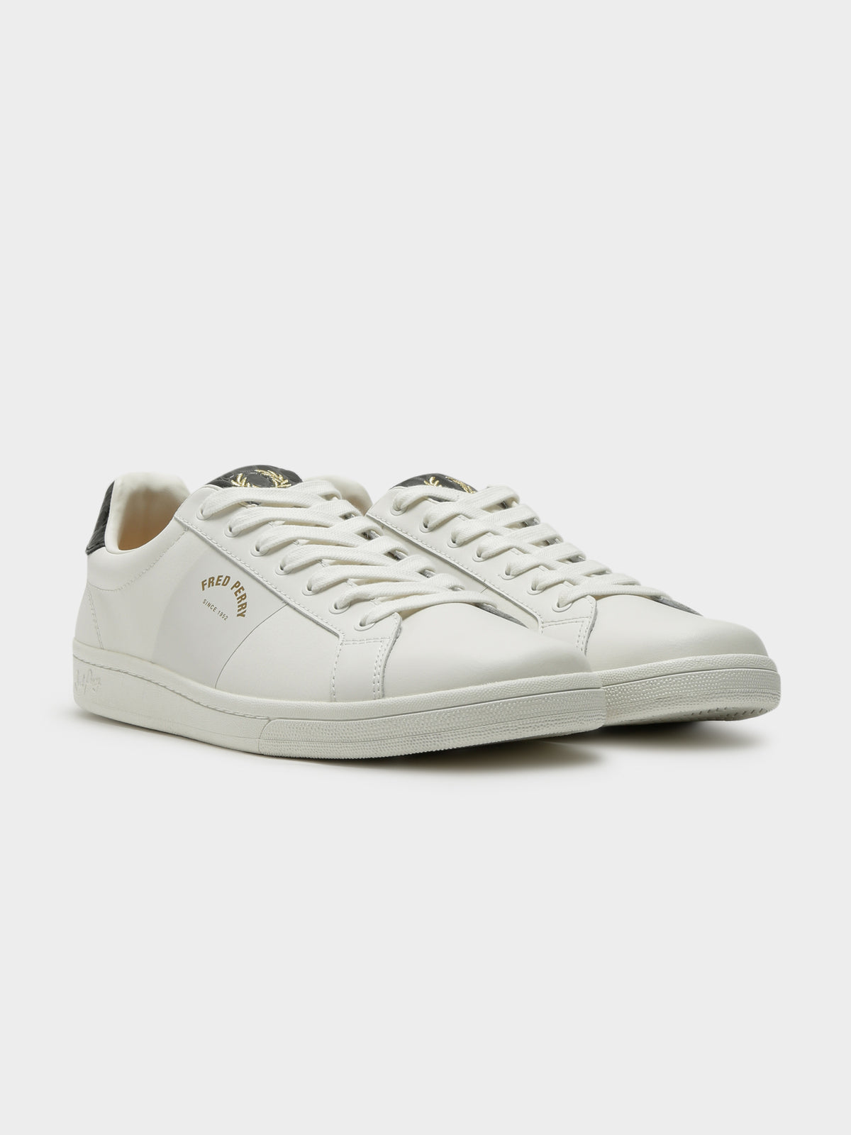 B721 Leather Arch Branded Sneakers in Snow White
