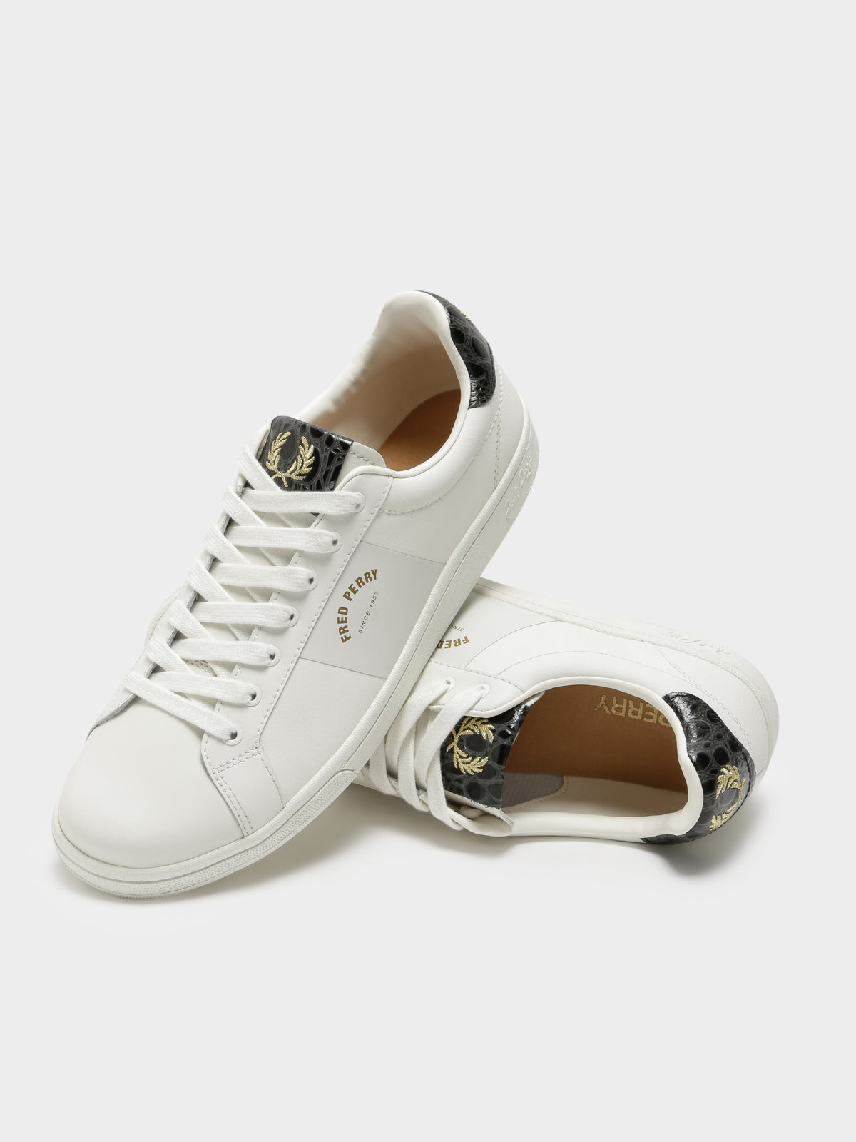 B721 Leather Arch Branded Sneakers in Snow White