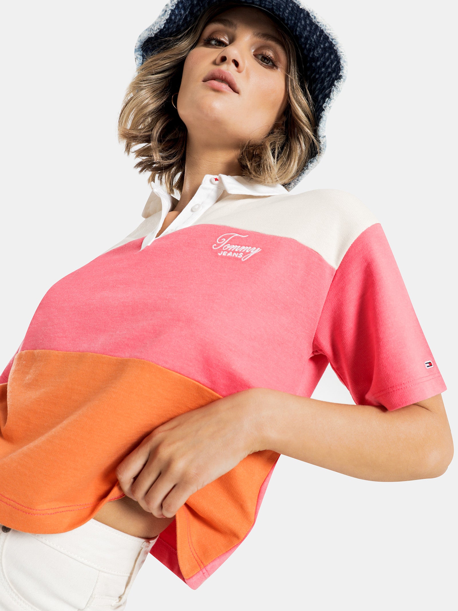 TJM Colour Block Logo Polo T-Shirt