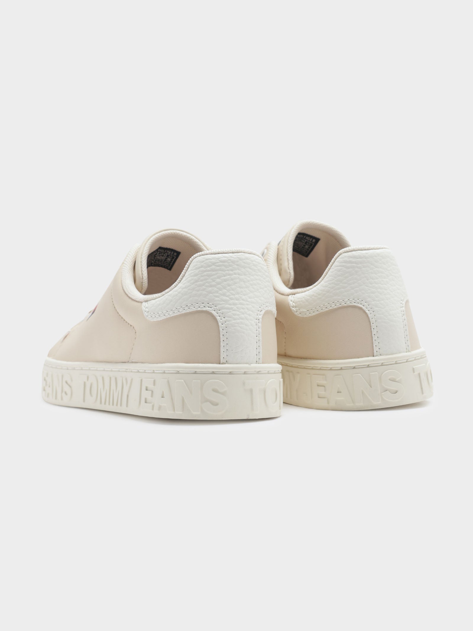 Womens Logo Leather Cupsole Sneakers