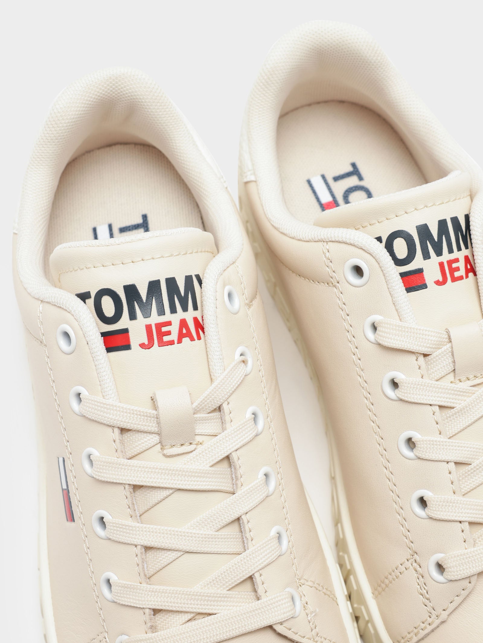 Womens Logo Leather Cupsole Sneakers