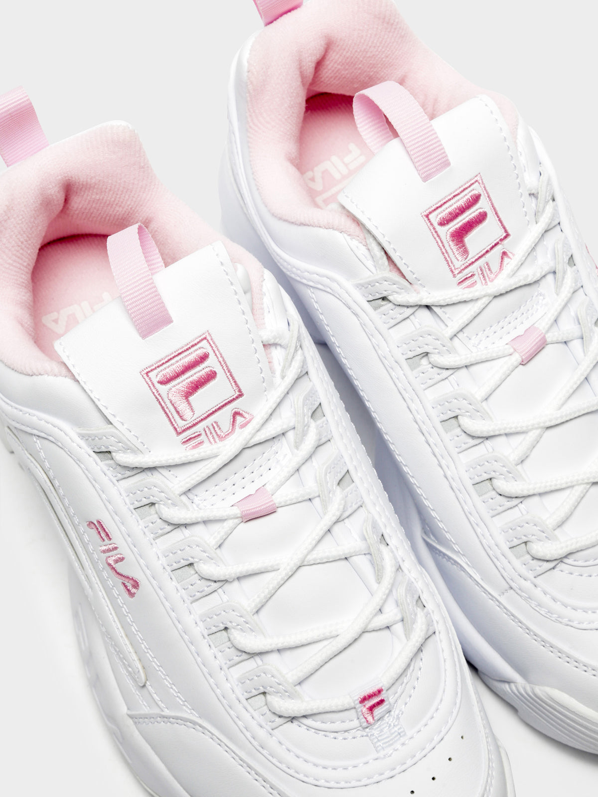 Womens Disruptor II Sneakers in White &amp; Pink