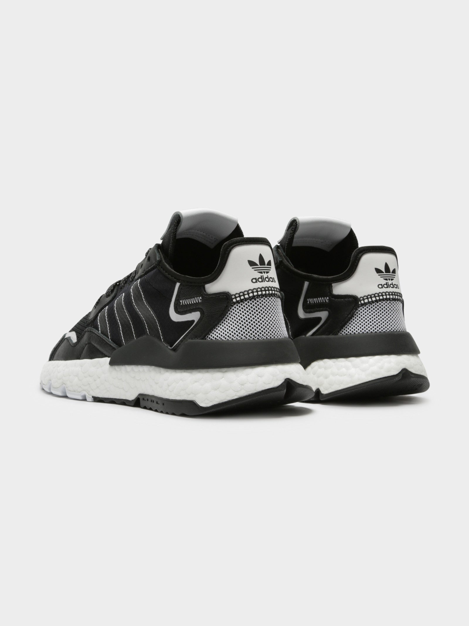 Adidas Mens Nite Jogger Sneakers Black/White | Glue Store