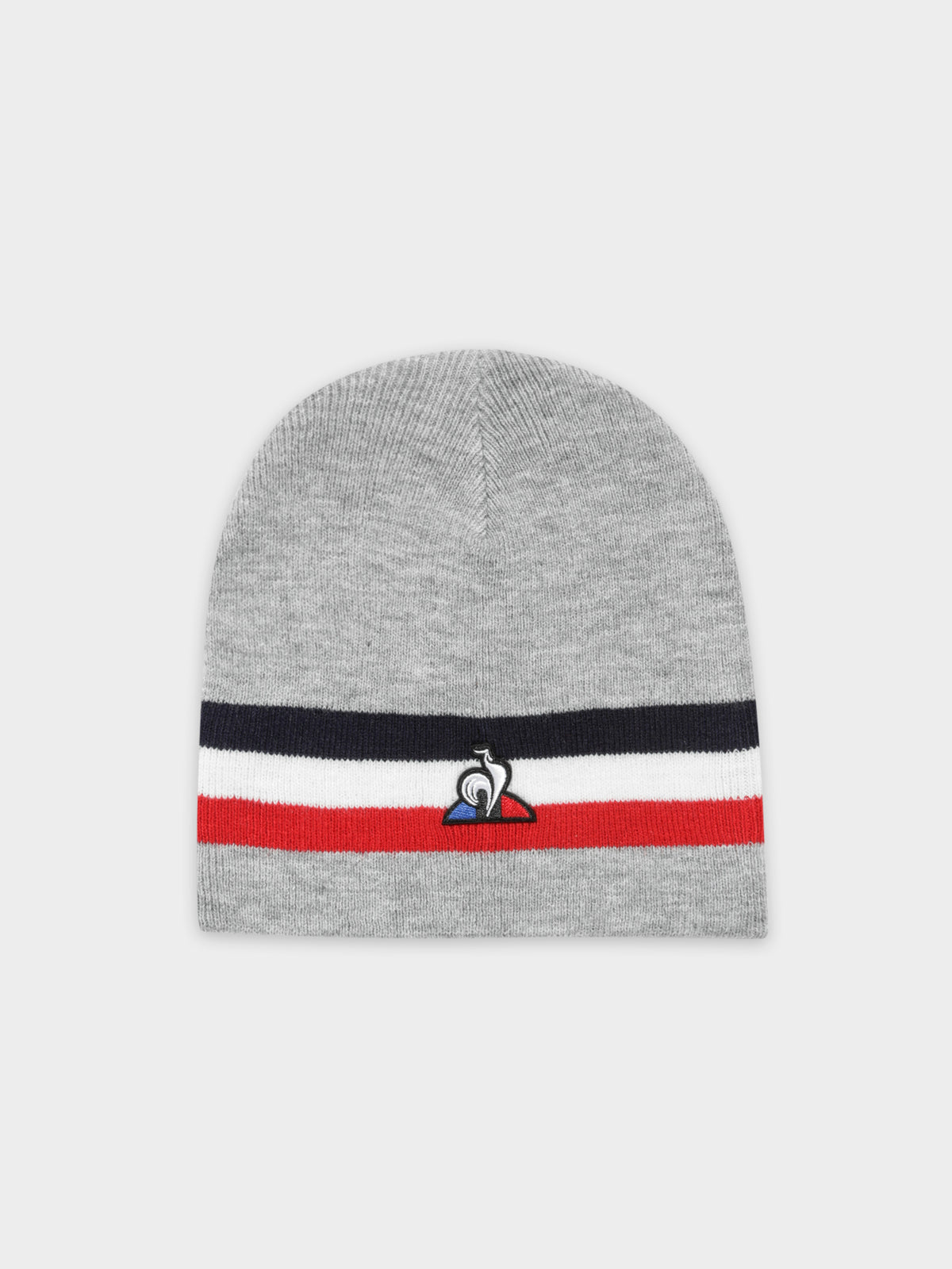 Tricolore Beanie in Grey Marle