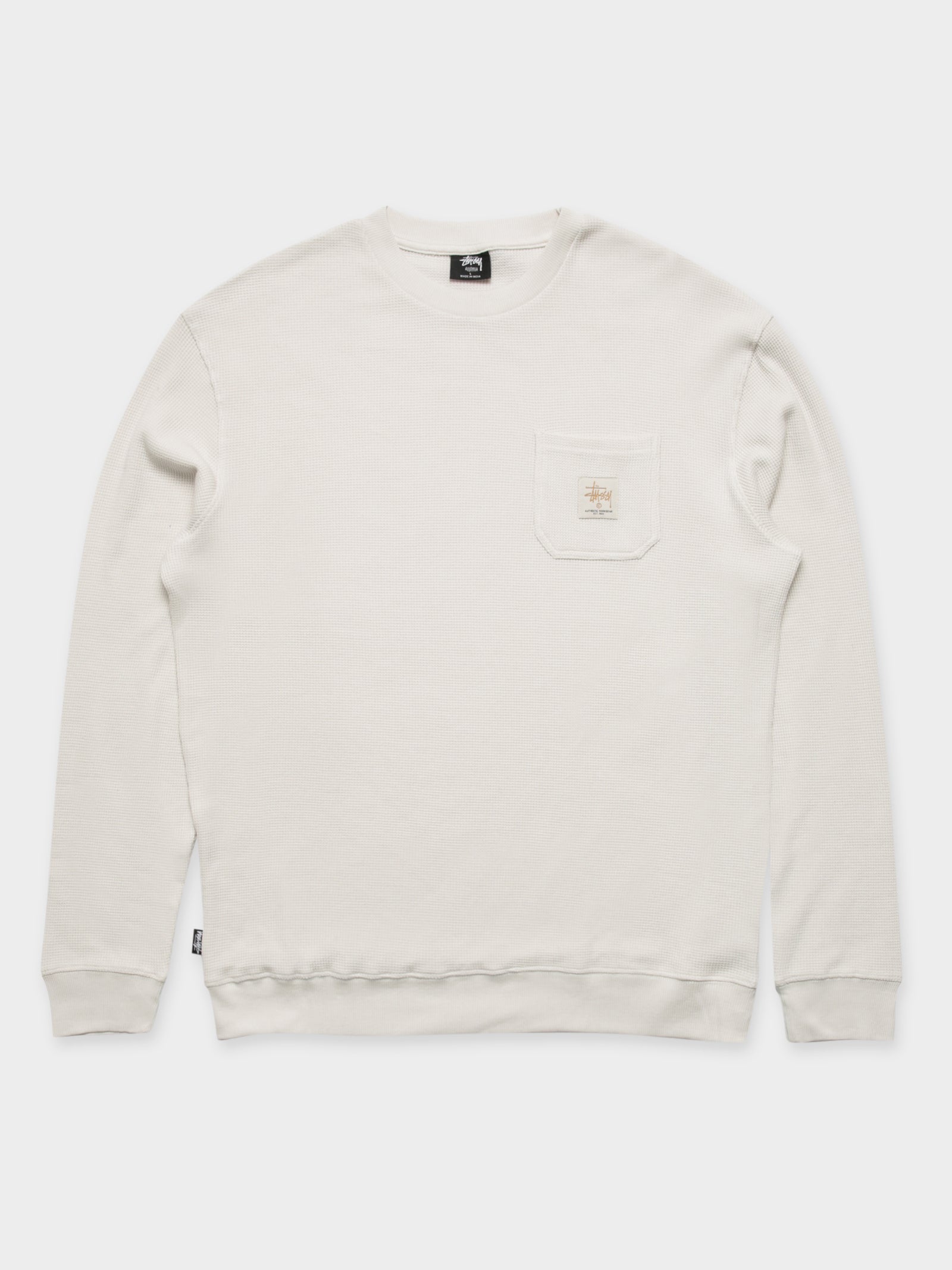 Workwear Waffle Long Sleeve Crew Sweatshirt