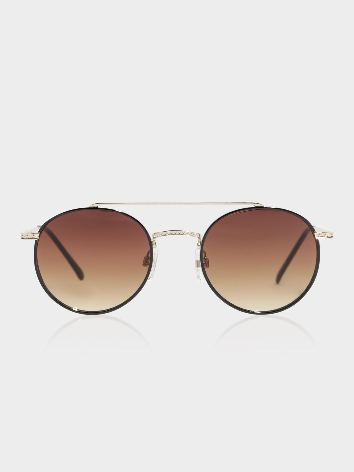 Brandon Aviator Sunglasses in Gold with Brown Lens