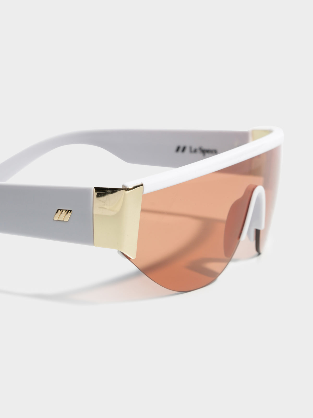 Shiny White Sunglasses in White &amp; Gold