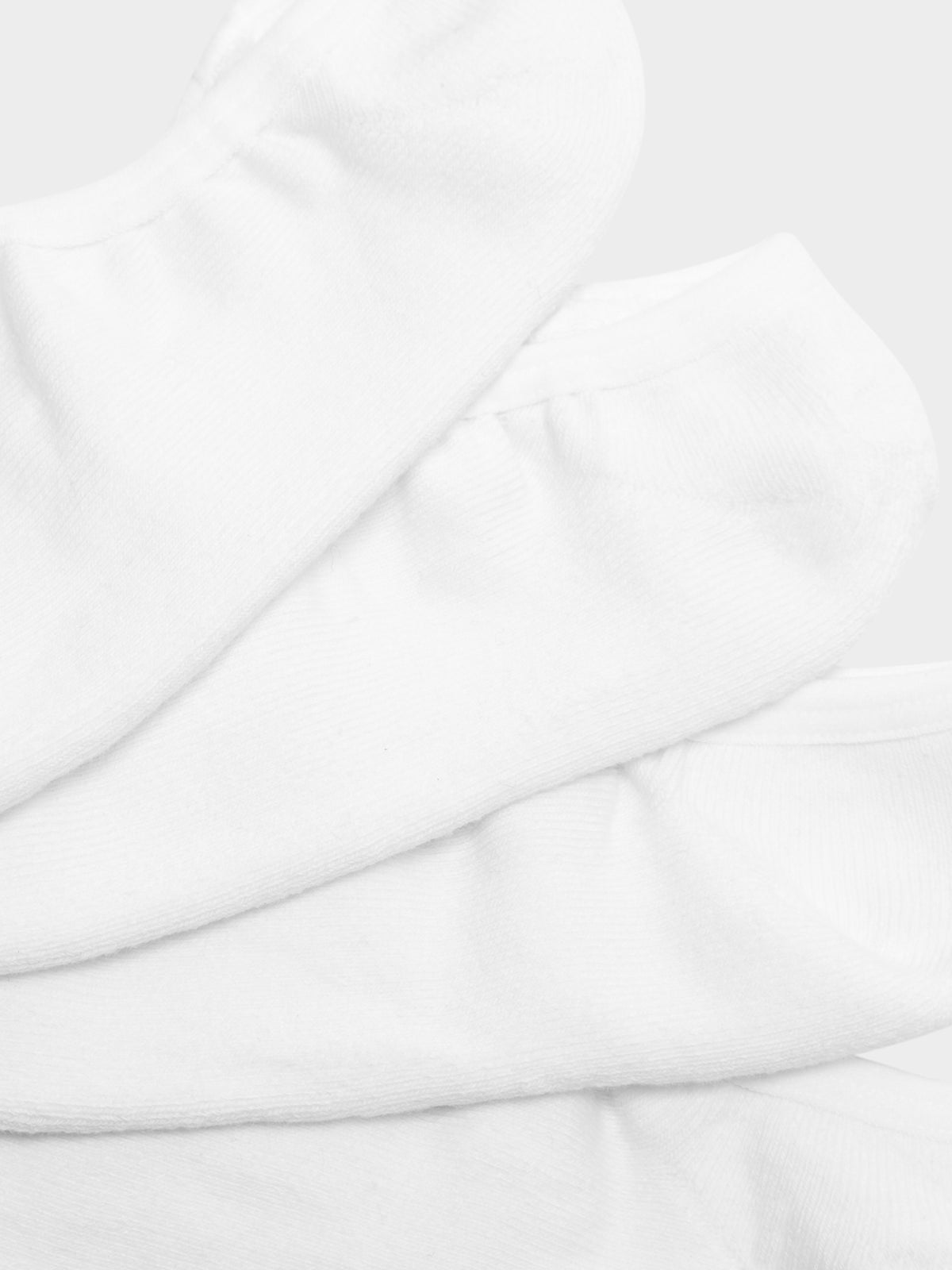 5 Pairs of No-Show Socks in White