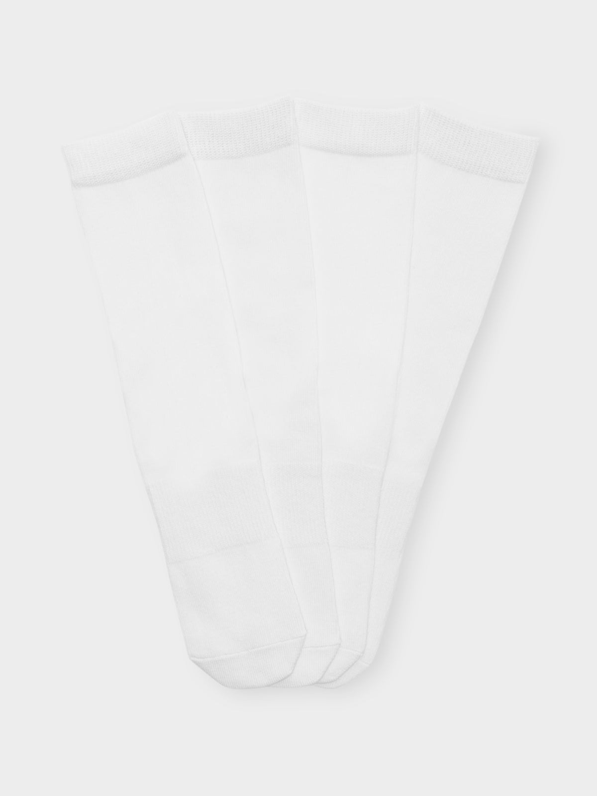 4 Pairs of Crew Socks in White
